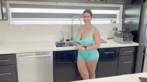 Porn Video ~ Latina Wife's Kitchen Quickie with Massive Honkers - XXX