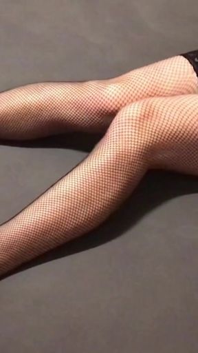 Memorable moment from "Long legs crossdresser in fishnet stockings lingerie"