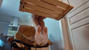 Ruslana In Red Dress Sits On A Swing And Massages Doctor Strange’s Dick - Tan Pantyhose And Semi Ballet - Full - 4K