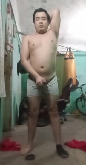 Jesus in boxer pulling his penis 159