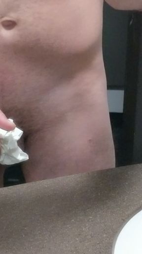 It felt so good this morning to wipe my cock clean after peeing and I was so horny that I almost came in the toilet paper.