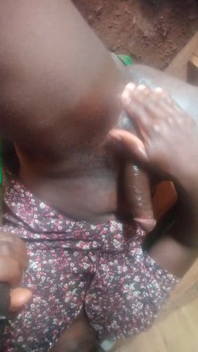 Big black African dick shoots big load of cum