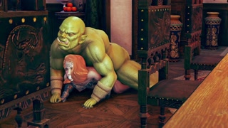 Orks cuckold human wife - 3d animation