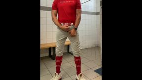 Buff Dilfjockdad87 Edges in the Locker Room in Baseball Gear