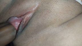 Fucked with the Thong Aside and Creampied in Doggy Style by My Black Bull