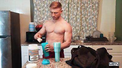 Gay Muscle Gym Workout: Matthew Ellis Protein Splurge Party Part 1