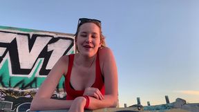 busted! blonde porn hoe caught filming in public by strangers! wheel of misfortune earns it s name!