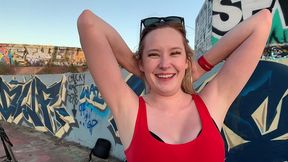 busted! blonde porn hoe caught filming in public by strangers! wheel of misfortune earns it s name!