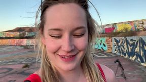 busted! blonde porn hoe caught filming in public by strangers! wheel of misfortune earns it s name!