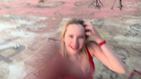 busted! blonde porn hoe caught filming in public by strangers! wheel of misfortune earns it s name!