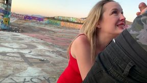 busted! blonde porn hoe caught filming in public by strangers! wheel of misfortune earns it s name!