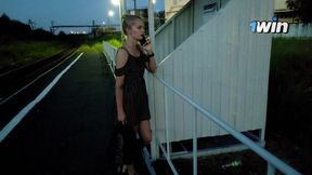 Cheating Wife Gives Amazing Blowjob and Gets Creampie in Public