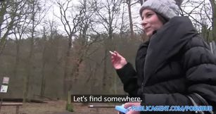 Outdoor sex with a sexy women in nylons