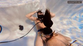 A group sex underwater session featuring Eva Sasalka