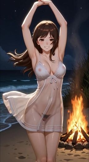 Campfire Cutie by the Beach - Seductive Electric Guitar instrumental music video for relaxing or background music   Clip 3