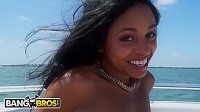 Ebony Babe Gets Turned Out On A Boat In Beach With Mia Mi And Anya Ivy