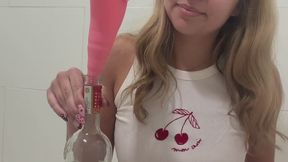 Peeing in an empty bottle until its full