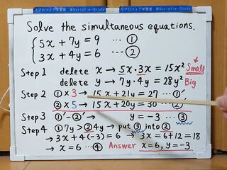 Tokyo 2024-first [1]Q5 Solve the simultaneous equations.[JapanMath]