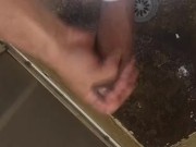 Cute amateur stepson masturbates his cock before going to work