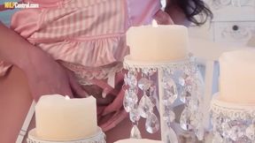 Curvy Brunette Sophia Delane Teases in Lingerie Before Going Solo!