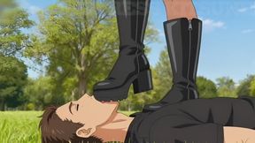 Outdoor Boot Domination - Can You Handle Yuki's Heavy Platform Boots? | Femdom Trampling Animation