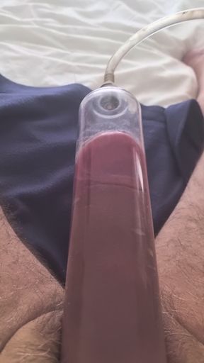 Penis pump trying to cum