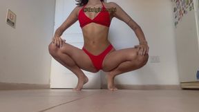 FLIRTY INSTRUCTOR - RED BIKINI