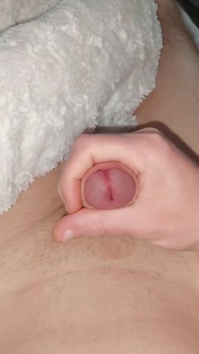 An 18 year old hot guy moans loudly while masturbating and cums on his belly. ASMR   Clip 1