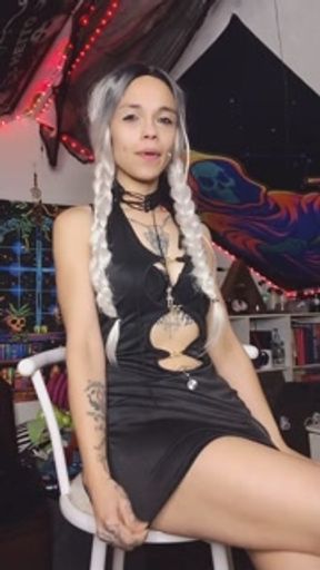 Vaping In Mini Dress With Heels On