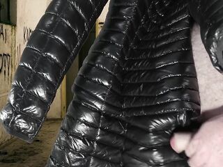 Cuming on Girlfriend's Shiny Black G.W. Down Jacket