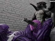 Alien Tailfucking Huge Dragon Dick Animation