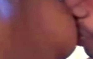 Amateur brunette TS & guy fucking
