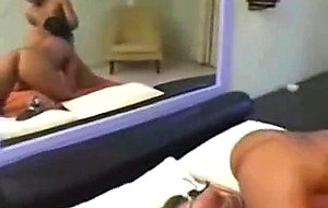 Amateur brunette TS & guy fucking