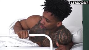 Massive-titted Venezuelan babe rides black cock
