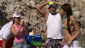 Naughty group sex tournament on the beach 1