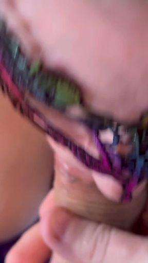 Wifey Gives Amazing Blowjob and Swallows a Gigantic Load - Closeup POV