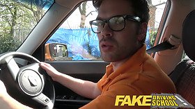 British teen marc rose and stella cox get naughty with driving instructor in fake driving school