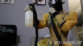 3 Layers Latex 4 Layers Gloves GasMask  Self-Bondage