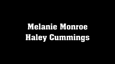 Melanie Monroe and Haley Cummings Lesbian Threesome Blowjob