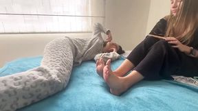 Foot Wrestling Between Two Women in Love