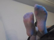 Mistress legs teasing in white fishnets trailer
