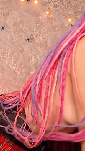 Key moment from "She got Multiple Orgasms with squirt and creampie on Halloween night. CUM NOW!"