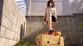 Crushing Big Christmas Balls in Ballet Flats