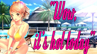 'Helping' at the pool with lotion