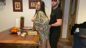 my stepmom was in the kitchen and i had to fuck her!