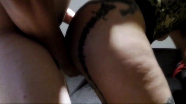 I started to fuck my step step brother while my step sister went to the bathroom, then we fucked him together, he got tired and I kept fucking him alone
