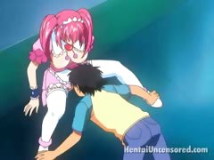 Cutie hentai babe getting petite pussy penetrated by a