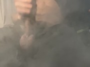 blowing clouds and stroking