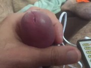 E stim on hard cock