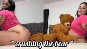My butt squashes the teddy bear
